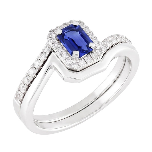 Natural Sapphire Eternity Band 3ct - White Gold 14K