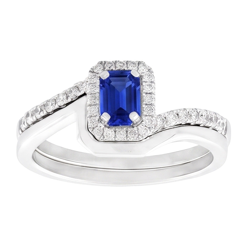 Natural Sapphire Eternity Band 3ct - White Gold 14K