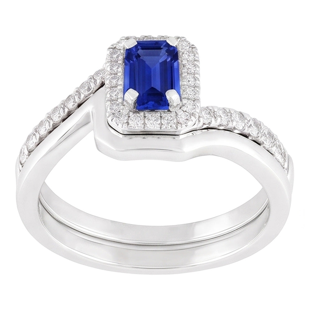 Natural Sapphire Eternity Band 3ct - White Gold 14K