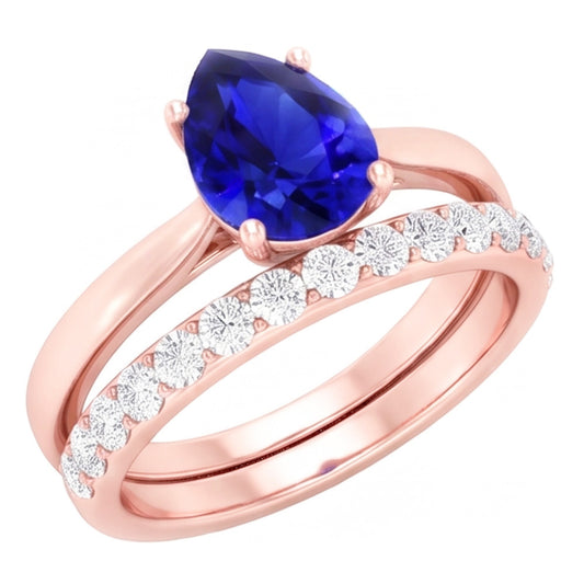 Natural Sapphire Eternity Band 4ct - Rose Gold 14K