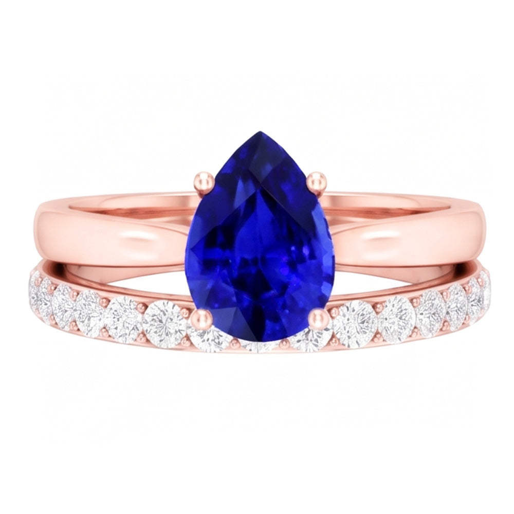 Natural Sapphire Eternity Band 4ct - Rose Gold 14K
