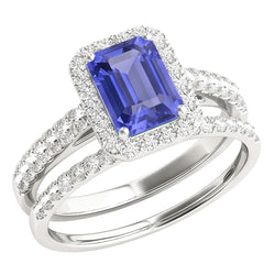 Natural Sapphire Eternity Band 4ct - White Gold 14K