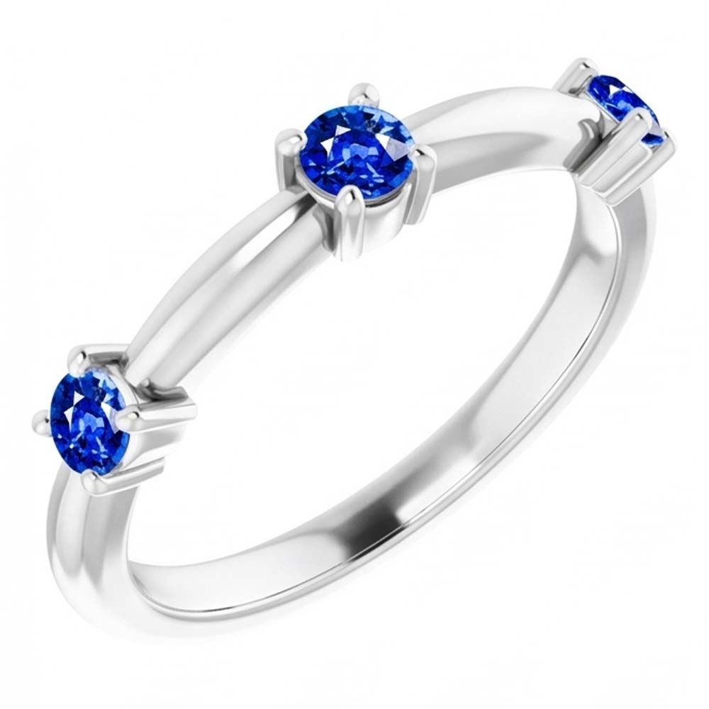 Natural Sapphire Ring 0.90ct - White Gold 14K