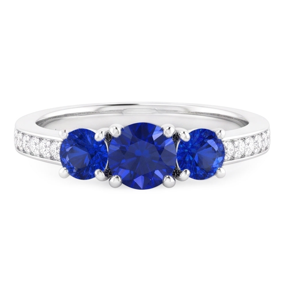 Natural Sapphire Ring 1.10ct - White Gold 14K