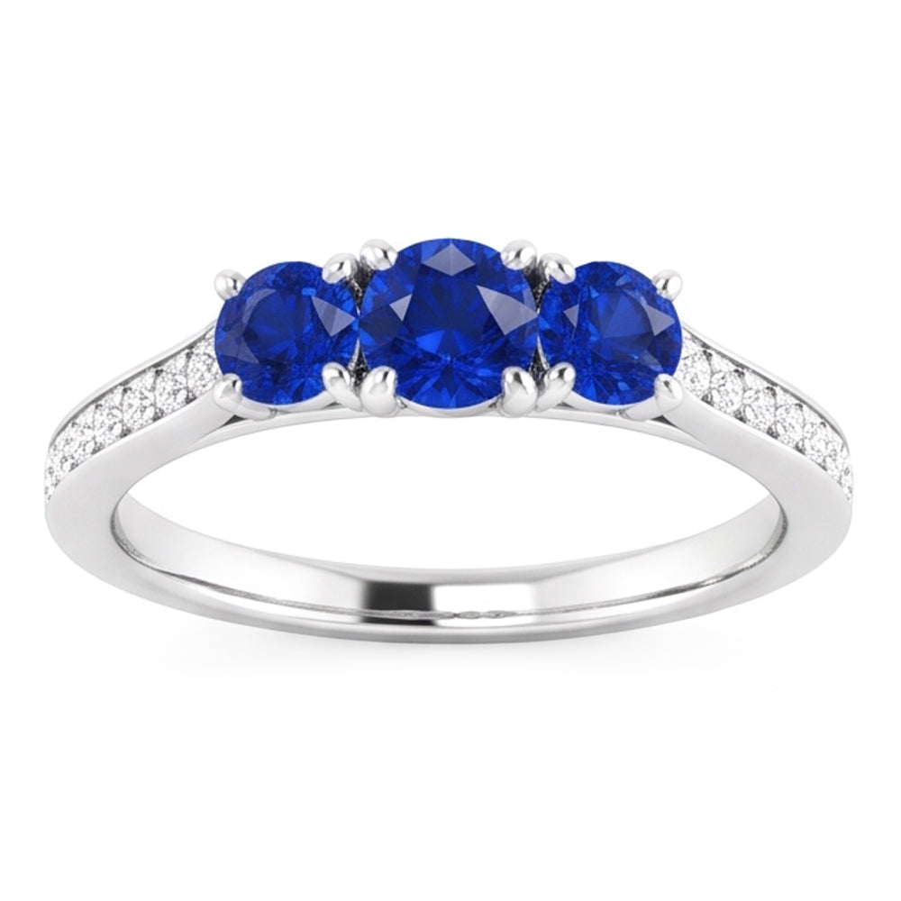 Natural Sapphire Ring 1.10ct - White Gold 14K
