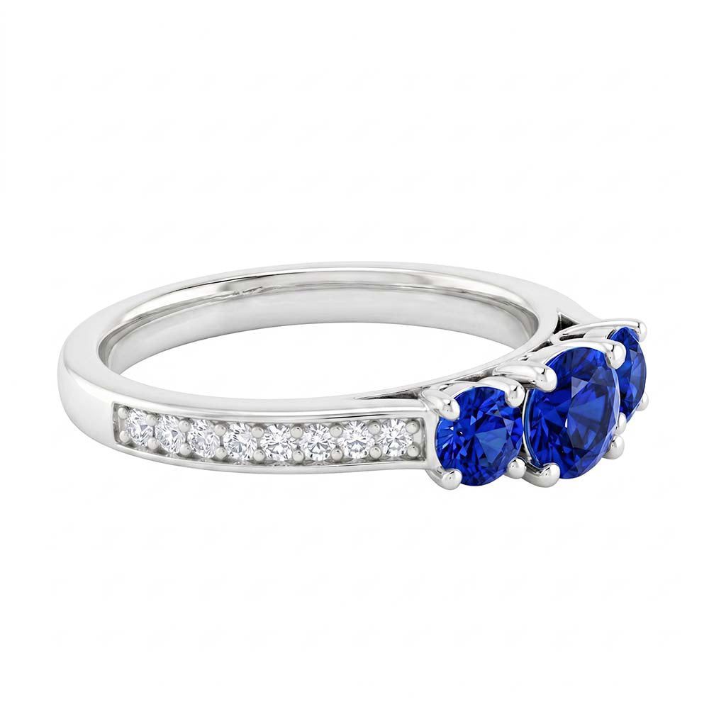 Natural Sapphire Ring 1.10ct - White Gold 14K