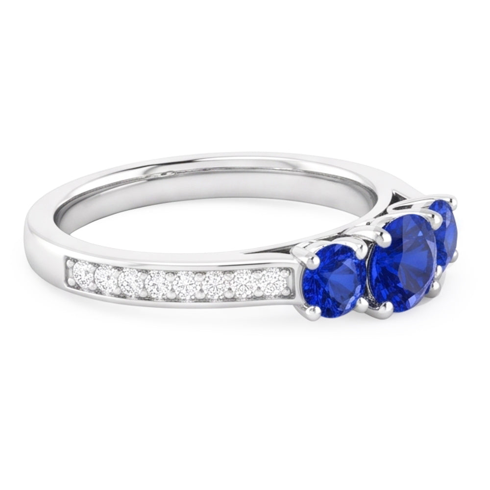 Natural Sapphire Ring 1.10ct - White Gold 14K