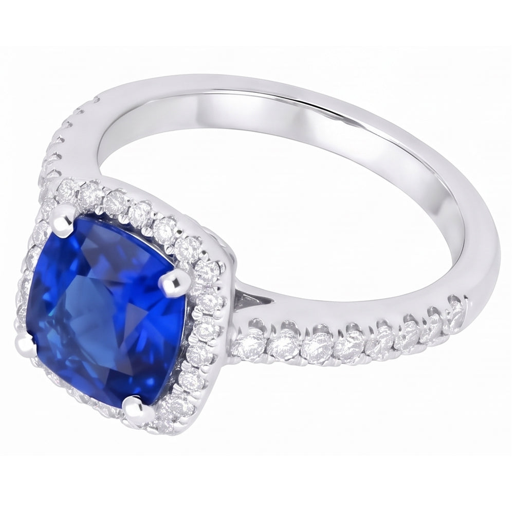 Natural Sapphire Ring 1.25ct - White Gold 14K