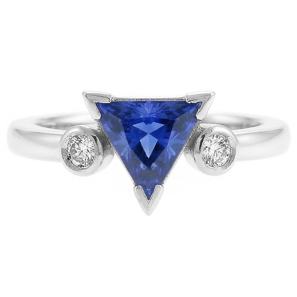 Natural Sapphire Ring 1.25ct - White Gold 14K