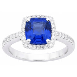 Natural Sapphire Ring 1.25ct - White Gold 14K