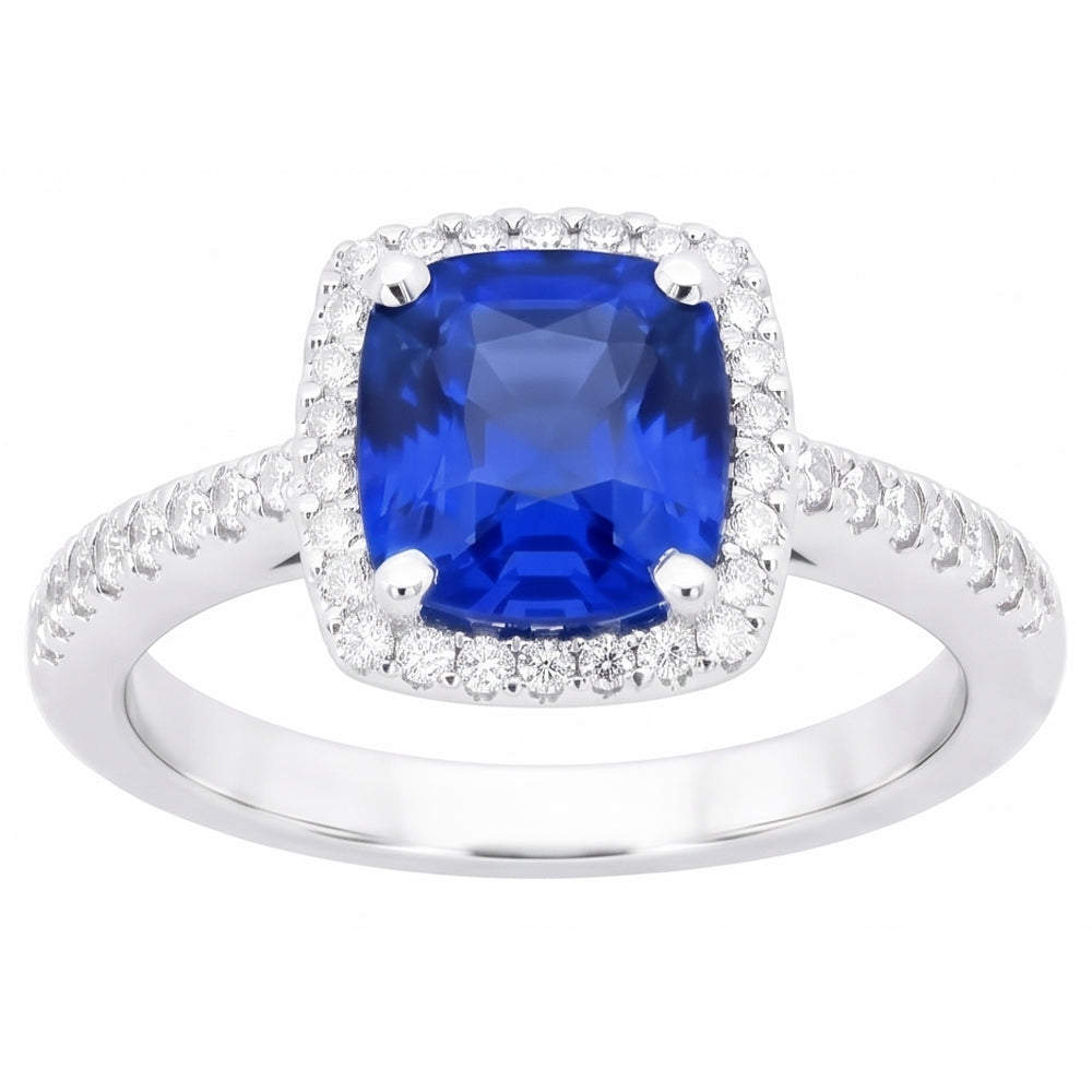 Natural Sapphire Ring 1.25ct - White Gold 14K