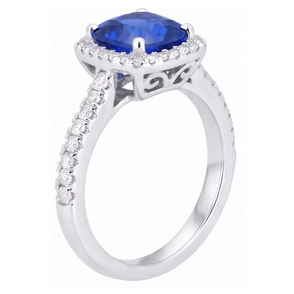 Natural Sapphire Ring 1.25ct - White Gold 14K