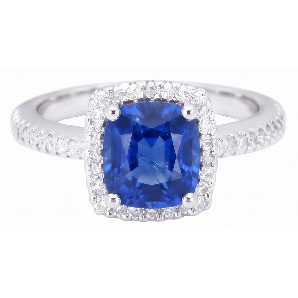 Natural Sapphire Ring 1.25ct - White Gold 14K