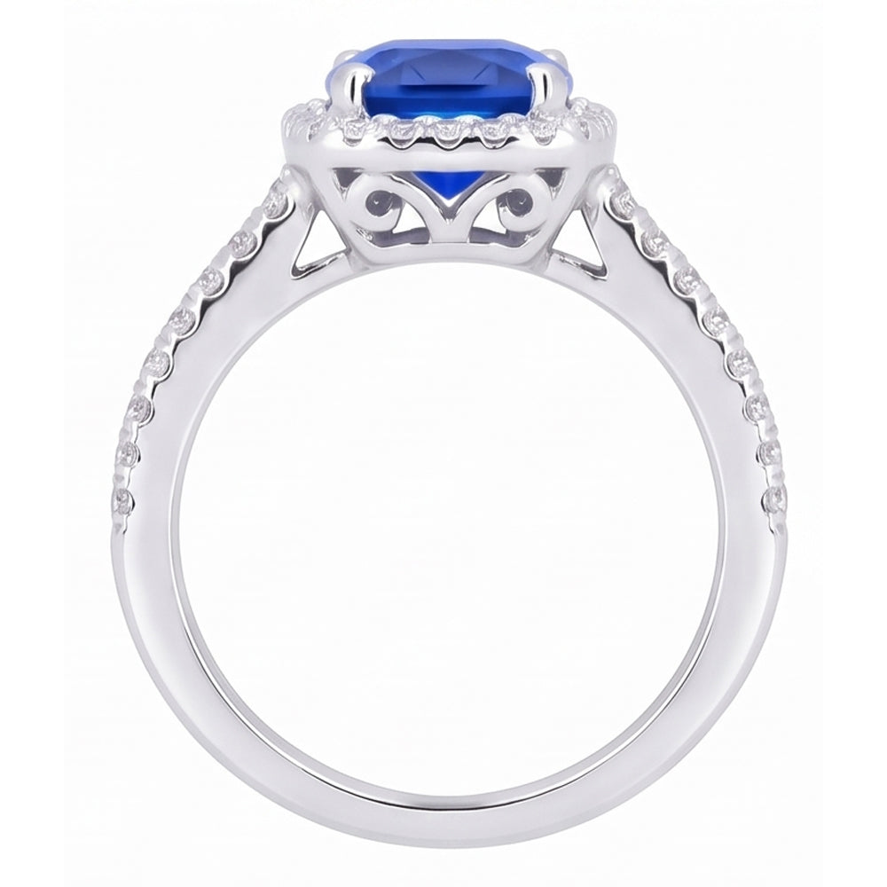 Natural Sapphire Ring 1.25ct - White Gold 14K