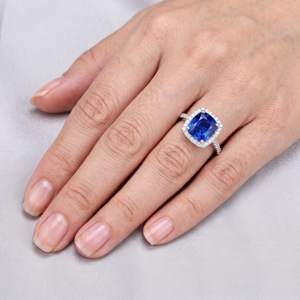 Natural Sapphire Ring 1.25ct - White Gold 14K