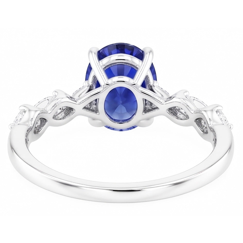 Natural Sapphire Ring 1.30ct - White Gold 14K