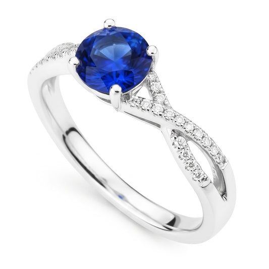 Natural Sapphire Ring 1.35ct - White Gold 14K