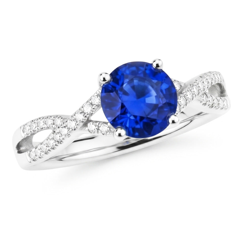Natural Sapphire Ring 1.35ct - White Gold 14K