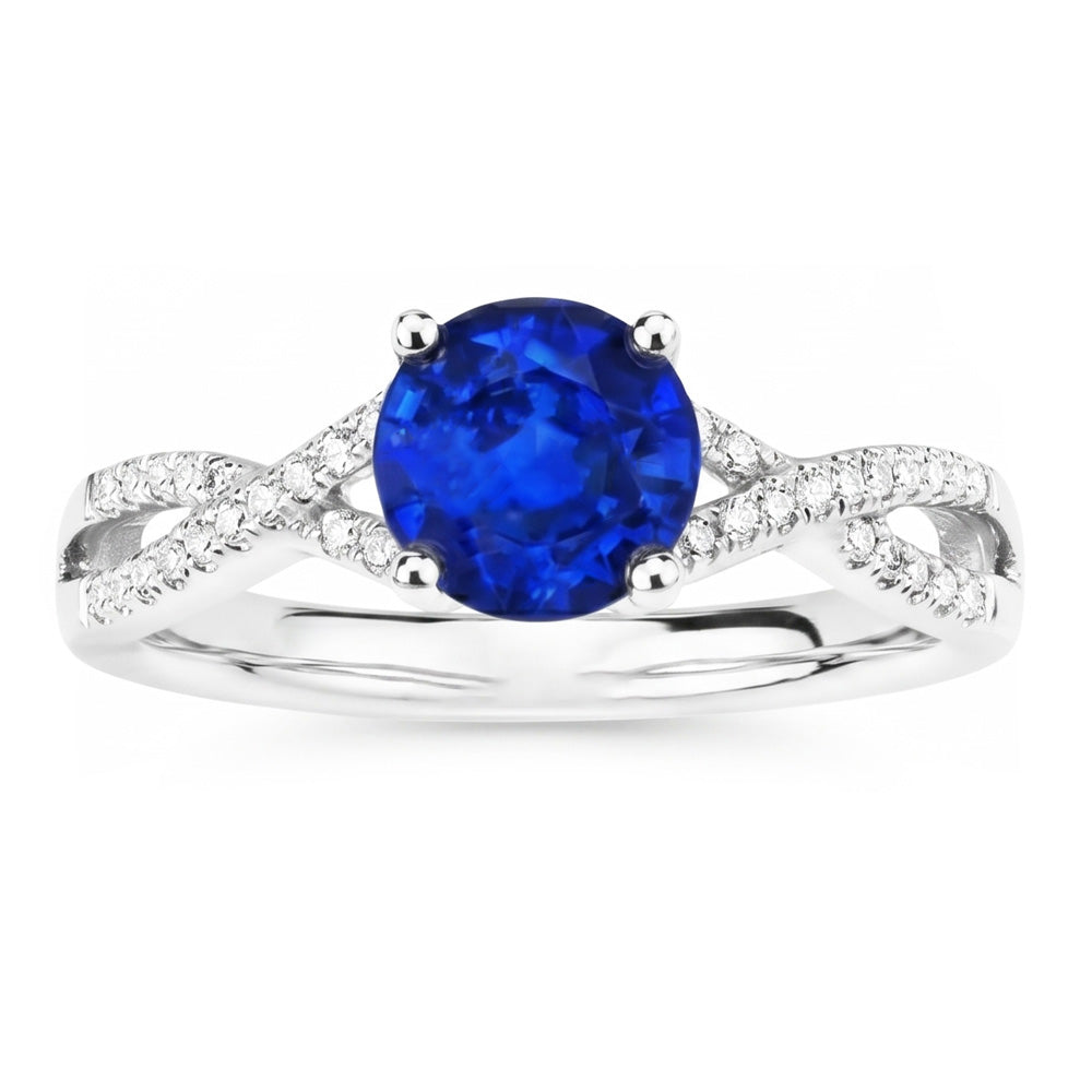 Natural Sapphire Ring 1.35ct - White Gold 14K