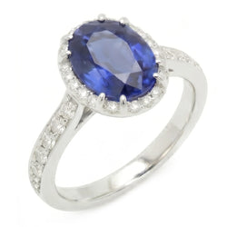 Natural Sapphire Ring 1.40ct - White Gold 14K
