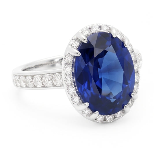 Natural Sapphire Ring 1.40ct - White Gold 14K