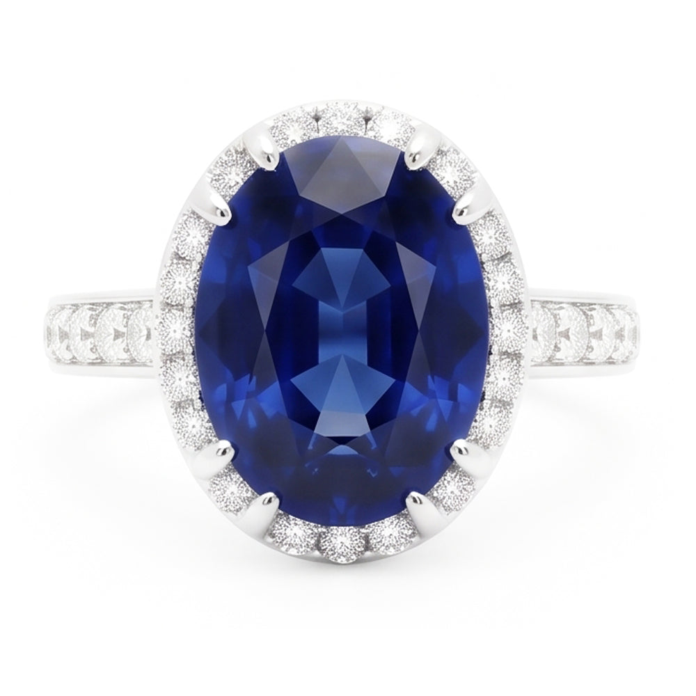 Natural Sapphire Ring 1.40ct - White Gold 14K