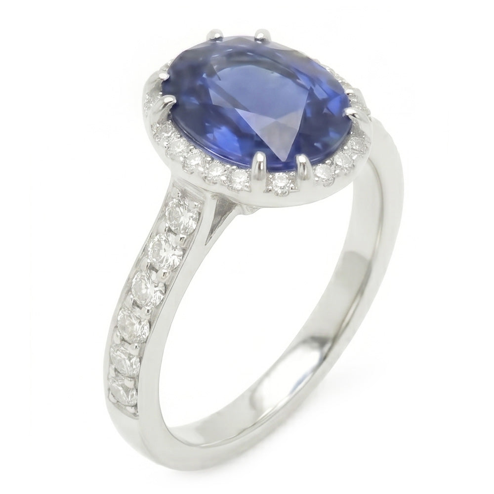 Natural Sapphire Ring 1.40ct - White Gold 14K