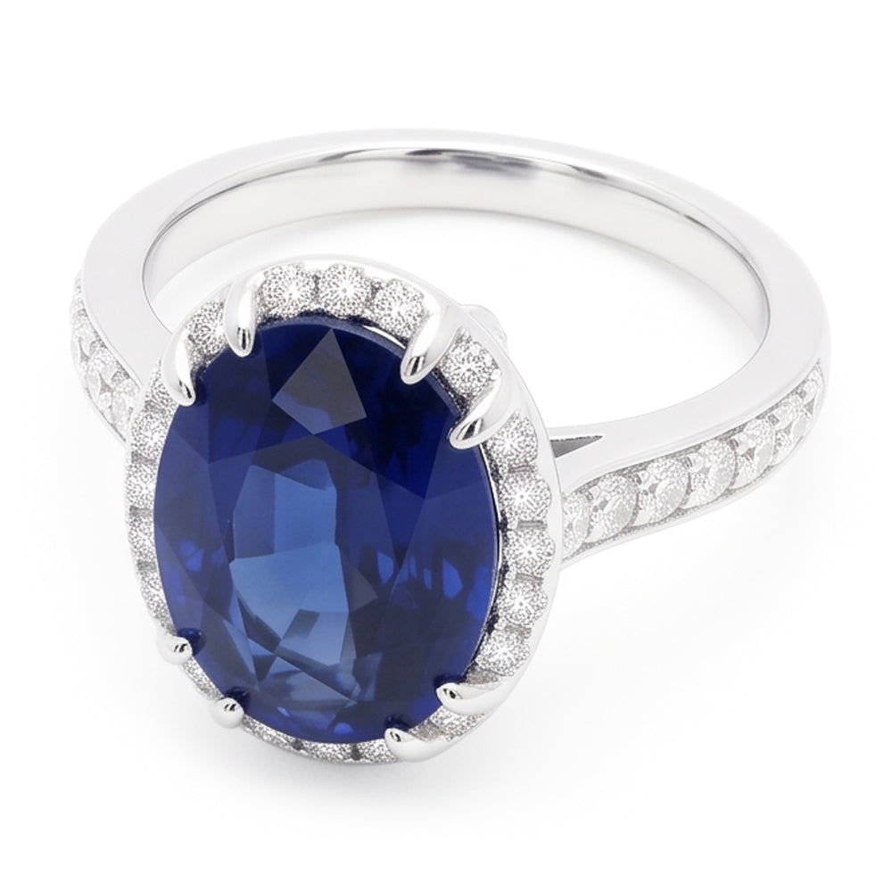 Natural Sapphire Ring 1.40ct - White Gold 14K