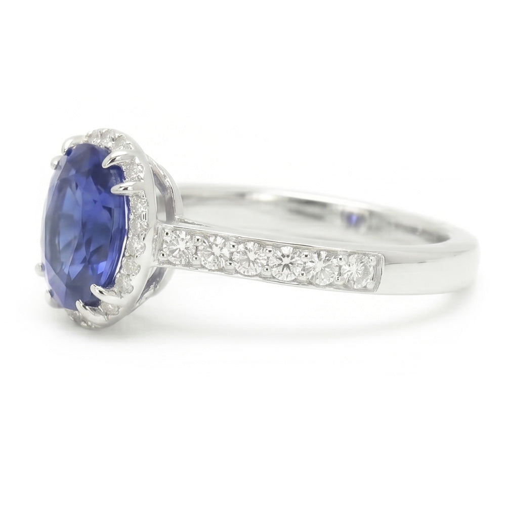 Natural Sapphire Ring 1.40ct - White Gold 14K