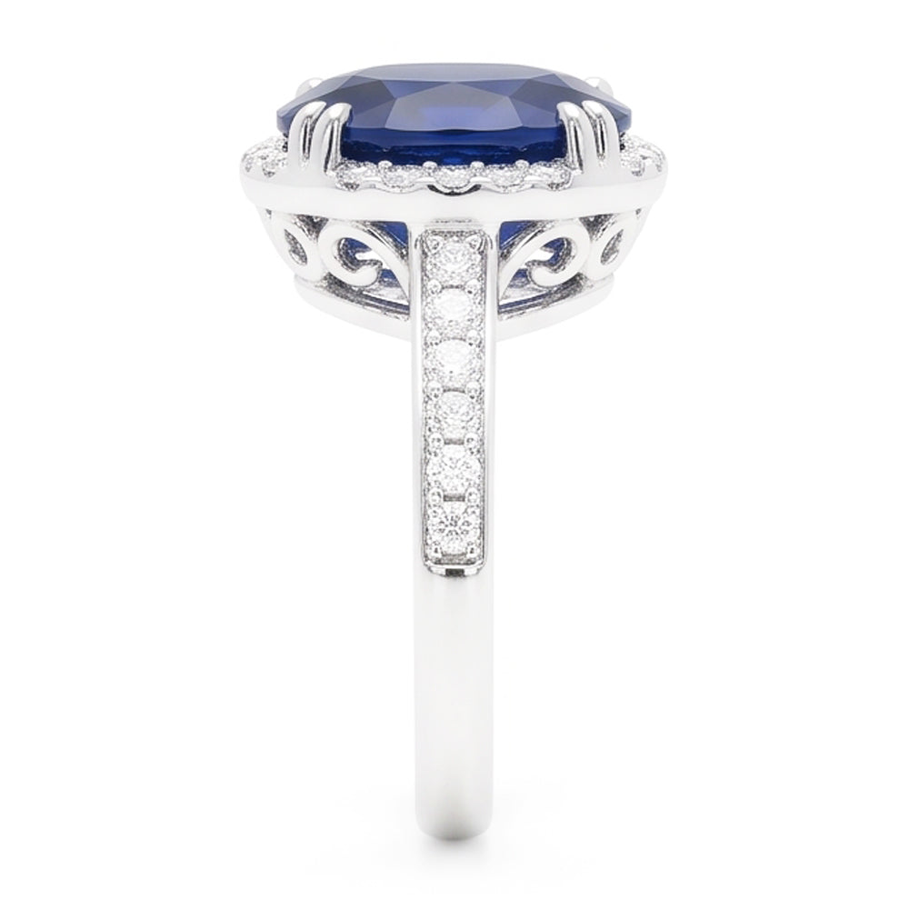 Natural Sapphire Ring 1.40ct - White Gold 14K