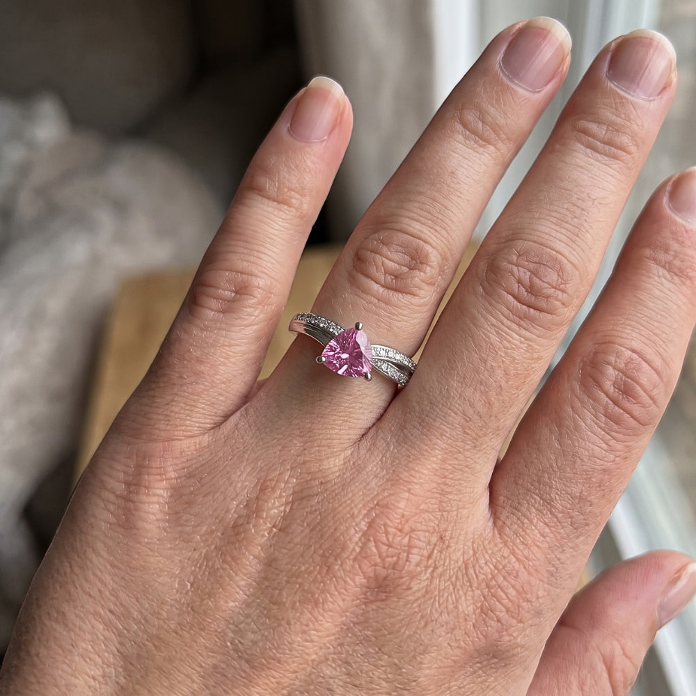 Natural Sapphire Ring 1.40ct - White Gold 14K
