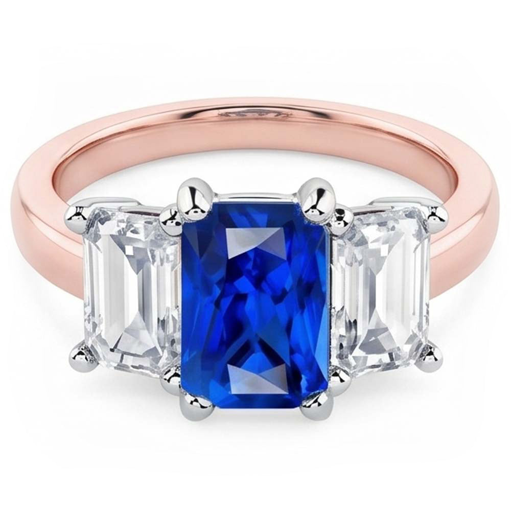 Natural Sapphire Ring 1.50ct - Two Tone 14K Gold