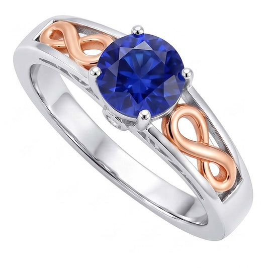 Natural Sapphire Ring 1.50ct - Two Tone 14K Gold