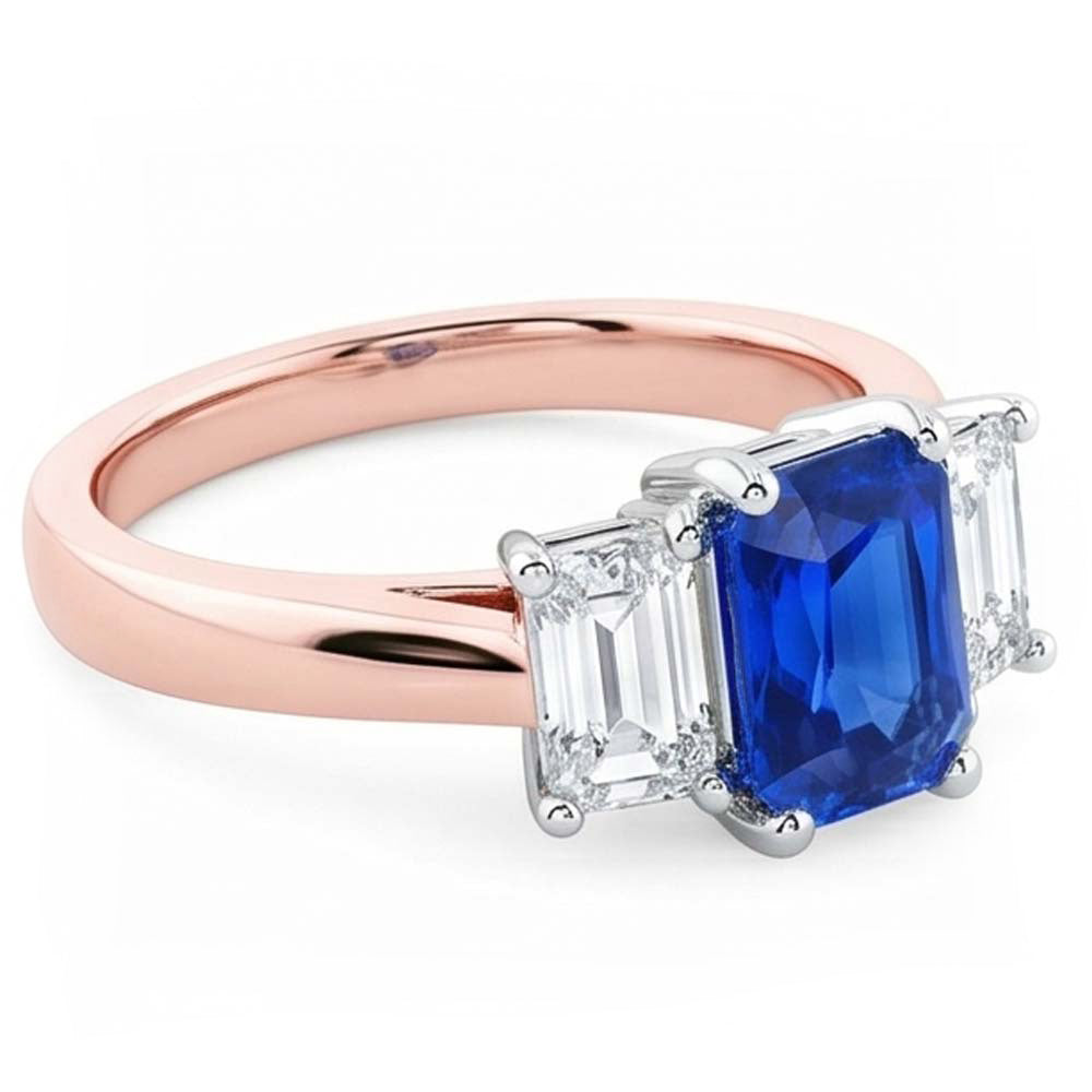 Natural Sapphire Ring 1.50ct - Two Tone 14K Gold
