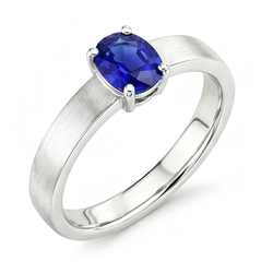 Natural Sapphire Ring 1.50ct - White Gold 14K