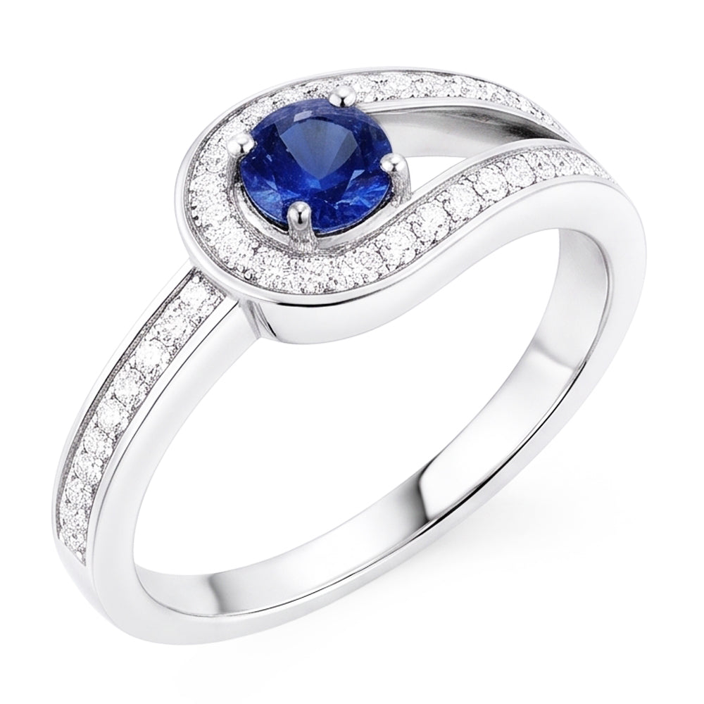 Natural Sapphire Ring 1.50ct - White Gold 14K