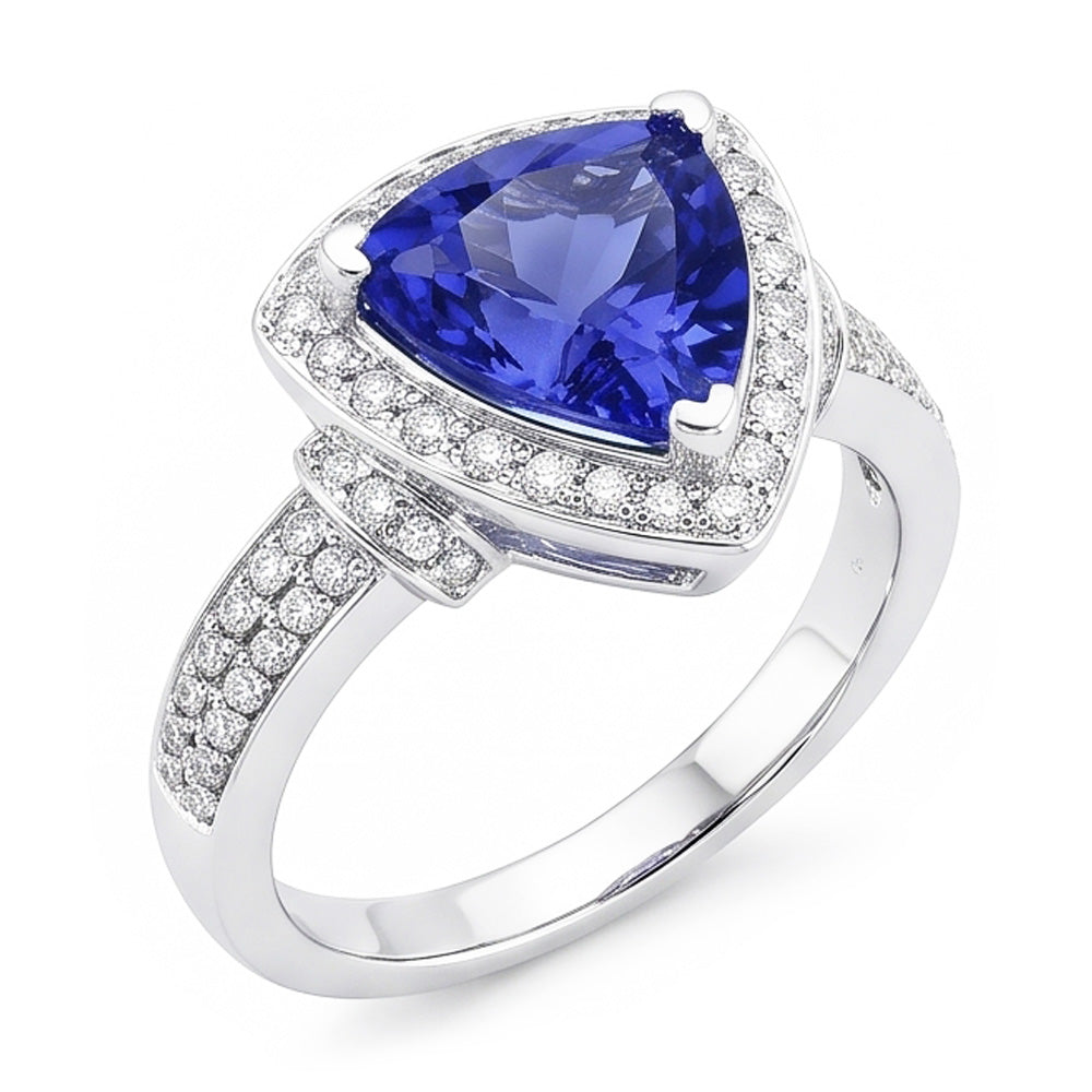 Natural Sapphire Ring 1.50ct - White Gold 14K