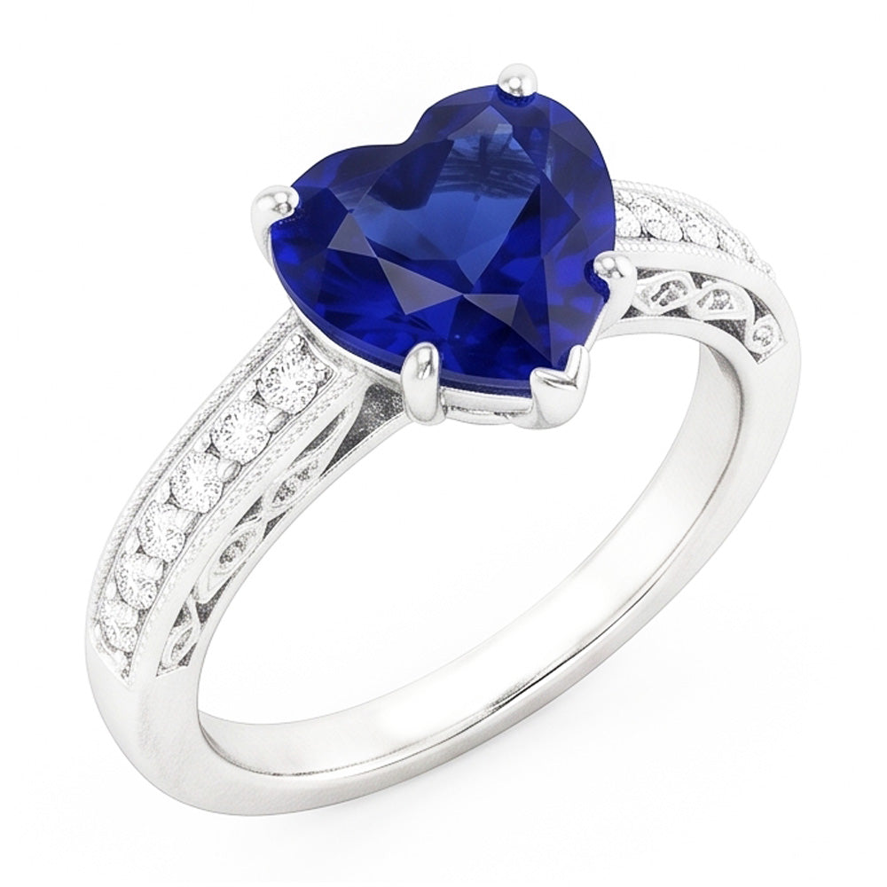 Natural Sapphire Ring 1.50ct - White Gold 14K