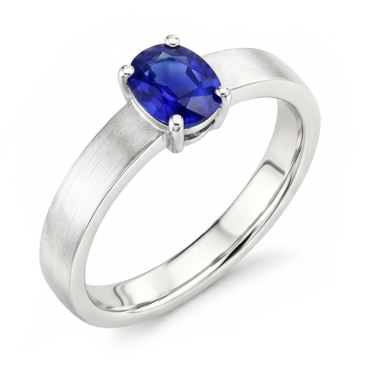 Natural Sapphire Ring 1.50ct - White Gold 14K