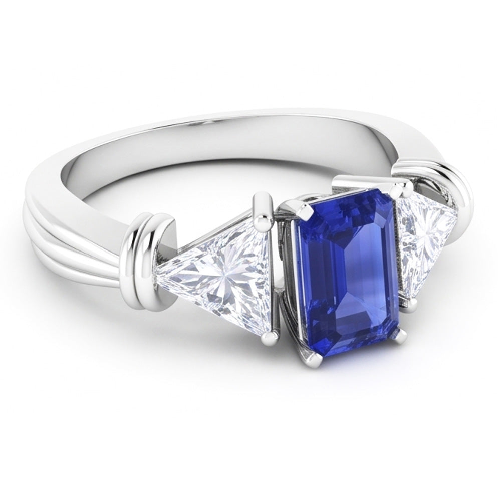 Natural Sapphire Ring 1.50ct - White Gold 14K