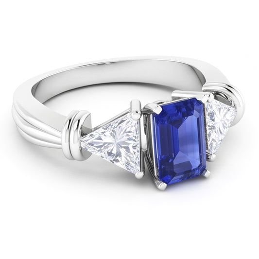 Natural Sapphire Ring 1.50ct - White Gold 14K