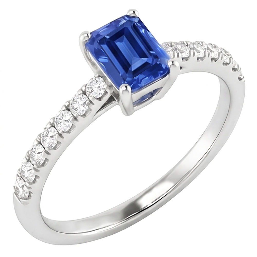 Natural Sapphire Ring 1.50ct - White Gold 14K