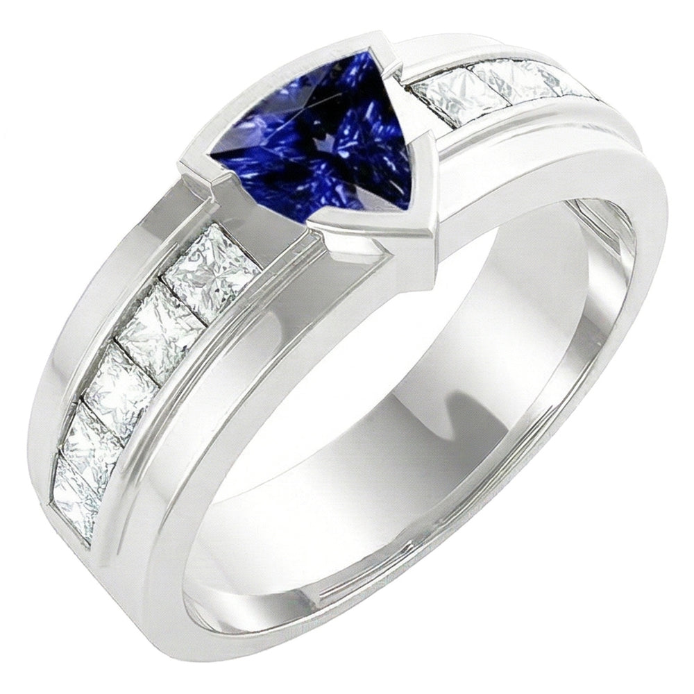 Natural Sapphire Ring 1.50ct - White Gold 14K