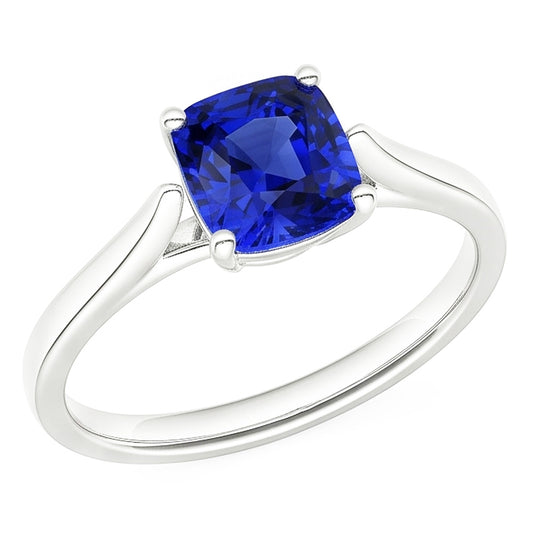 Natural Sapphire Ring 1.50ct - White Gold 14K
