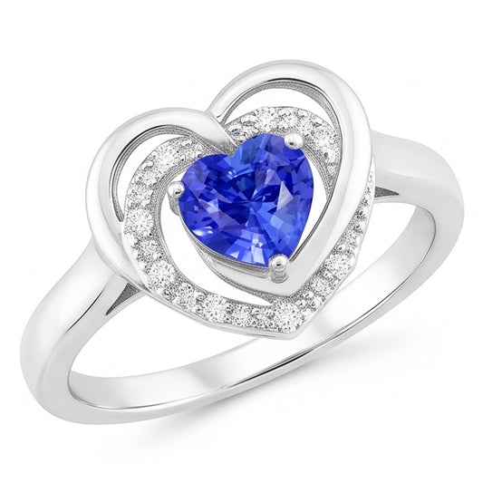 Natural Sapphire Ring 1.50ct - White Gold 14K