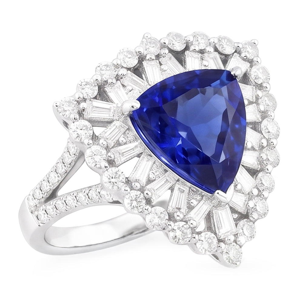 Natural Sapphire Ring 1.50ct - White Gold 14K