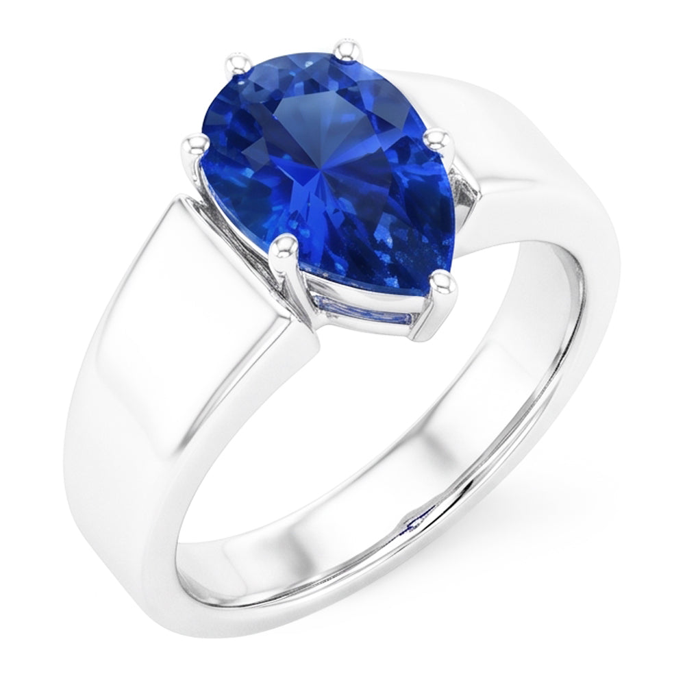 Natural Sapphire Ring 1.50ct - White Gold 14K