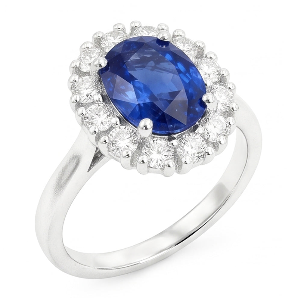 Natural Sapphire Ring 1.50ct - White Gold 14K