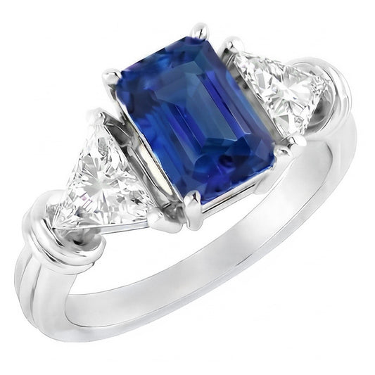 Natural Sapphire Ring 1.50ct - White Gold 14K
