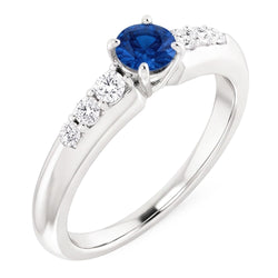 Natural Sapphire Ring 1.50ct - White Gold 14K